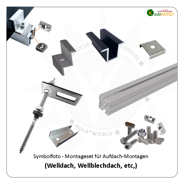 Montagematerial Set für PV Anlagen / kWp - Welldach