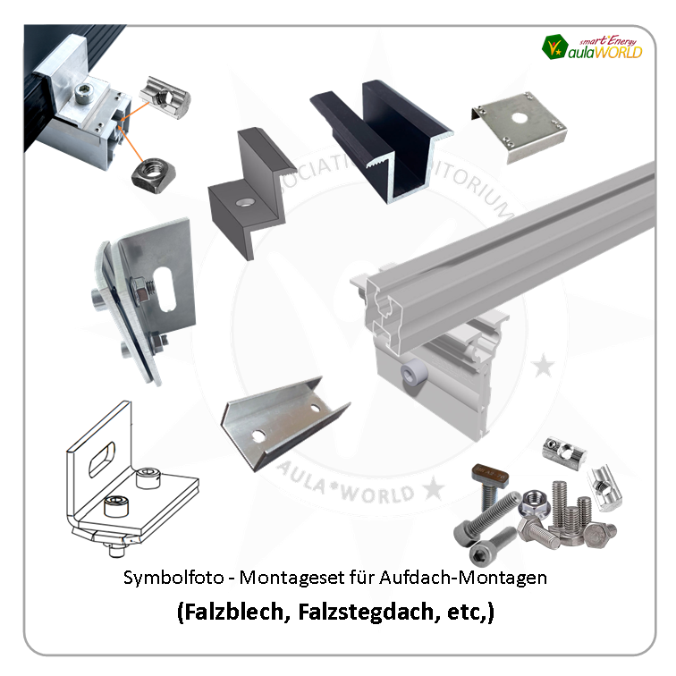 Montagematerial Set FALZBLECH - Für PV Klein & Balkon-Anlagen / Modul