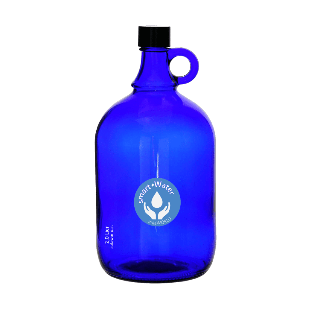 BLAUGLAS Wasser Flaschen 2.0 Liter mit Henkel